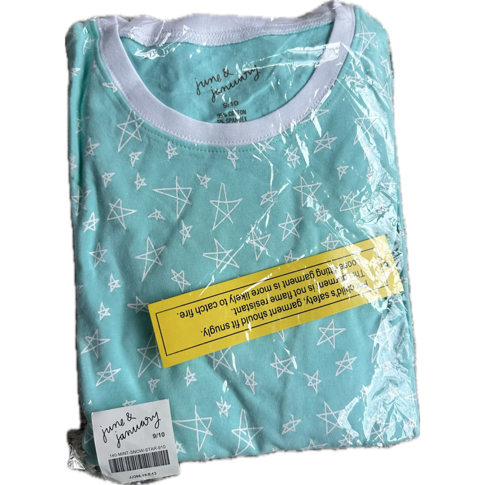 NIP J&J Mint Star PJs 9/10Y